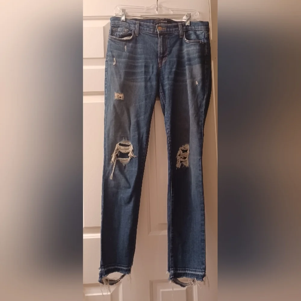 J. Brand Sz 29 Ellis Villain Distressed Destructed Ripped Skinny Jeans - Picture 2 of 16